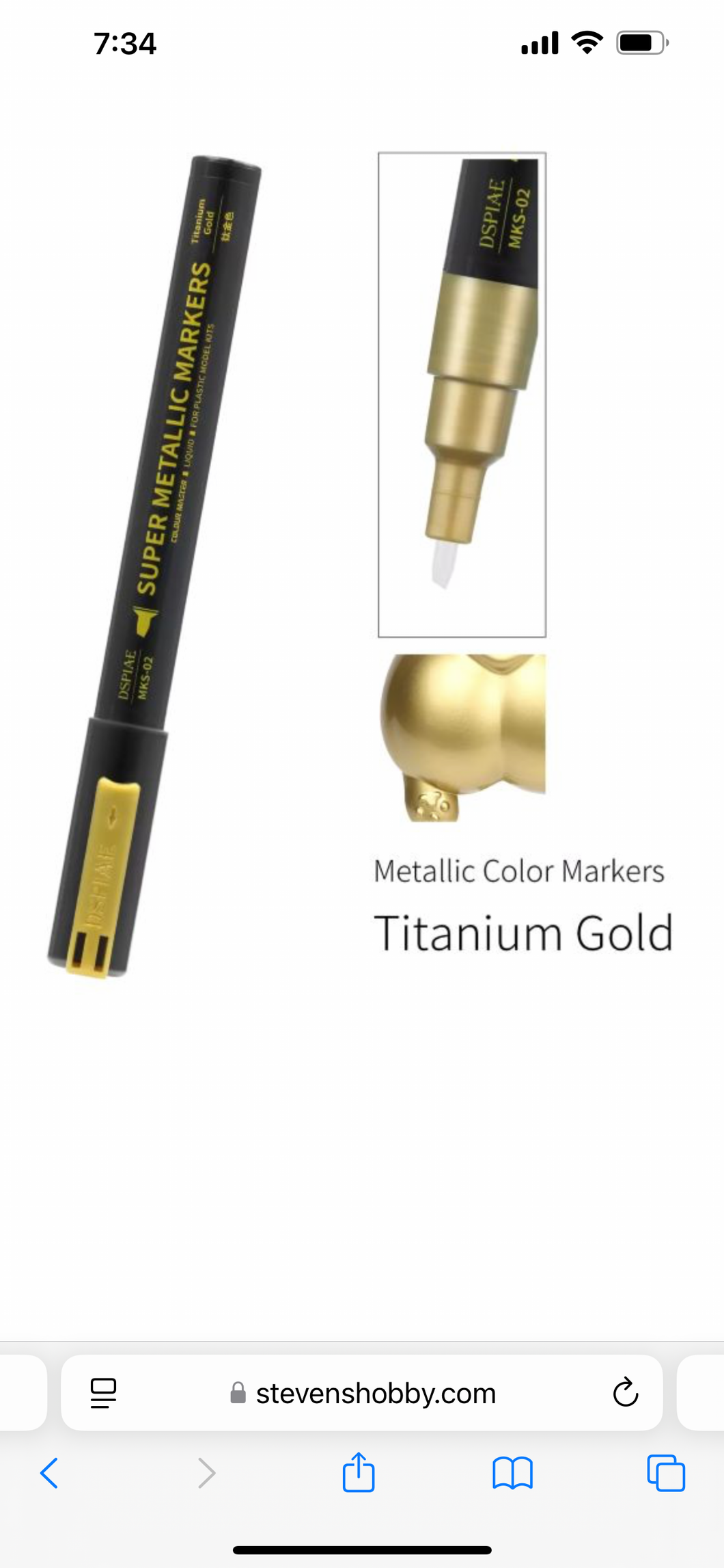 DSPIAE MKS 02 Super Metallic Titanium Gold dual tip acrylic paint marker