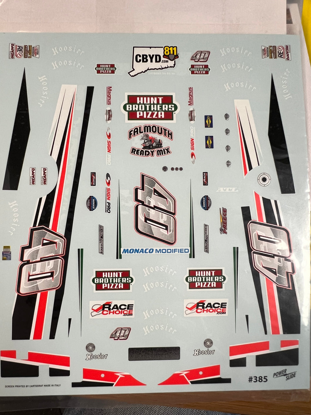 Power slide #40 R Preece Modified decals
