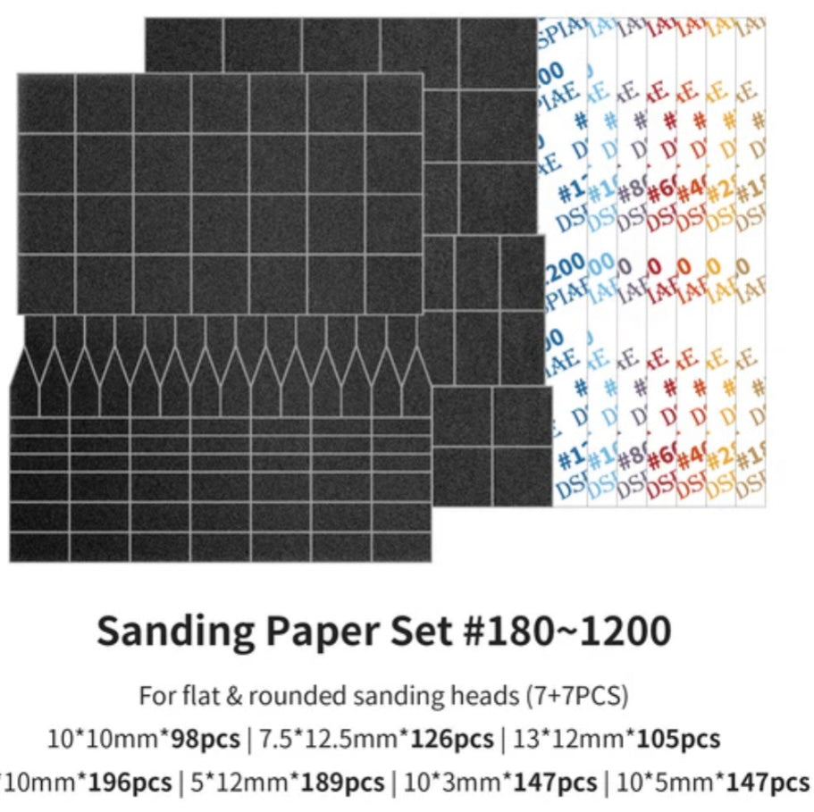 DSPIAE- Sandpaper set for ESA reciprocating sander- 7 assorted grits- 14 sheets
