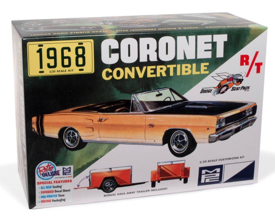 MPC #978 68 Dodge Coronet Convertible w/trailer