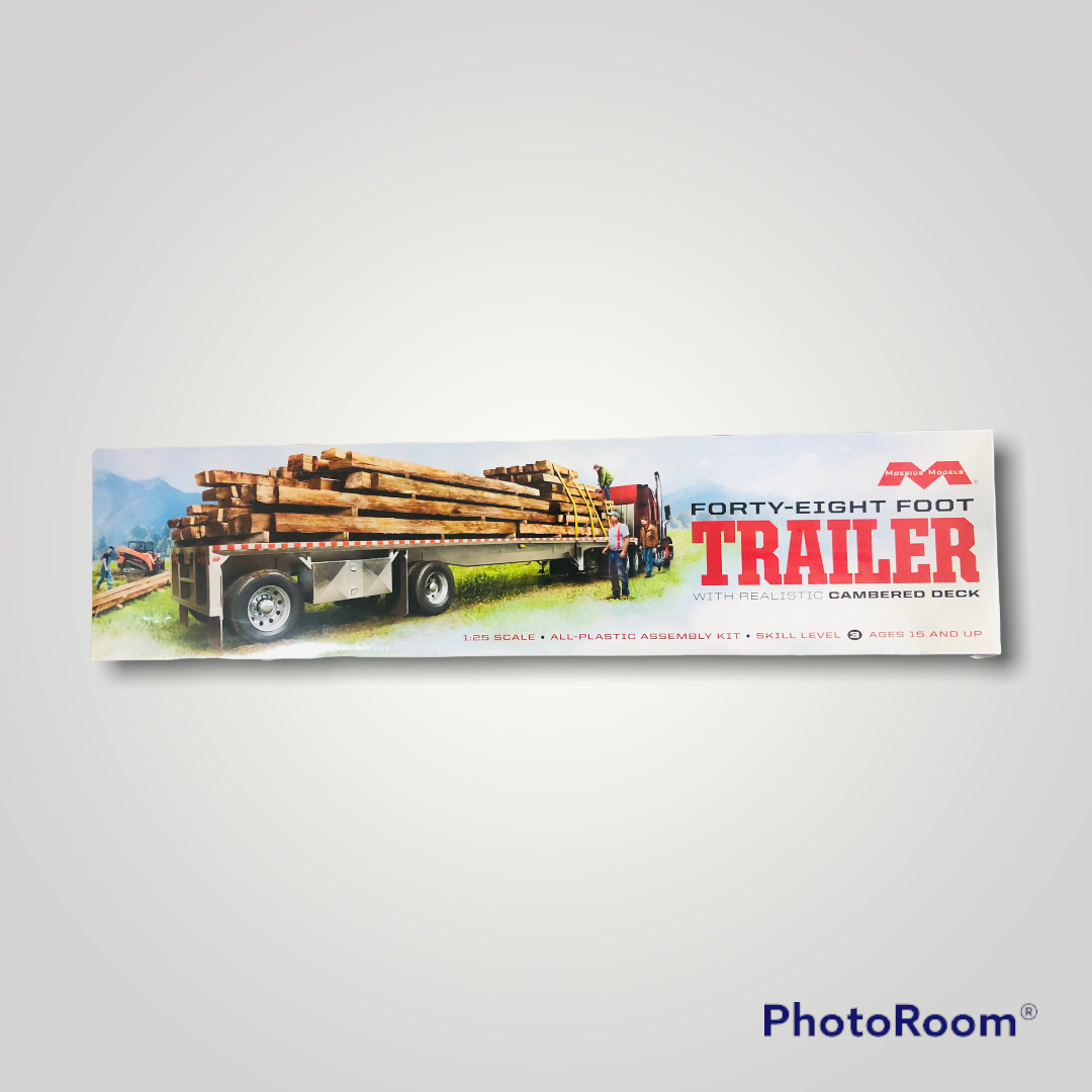Moebius Models 1304 1:25 48' Flatbed Trailer with Camebered Deck Model