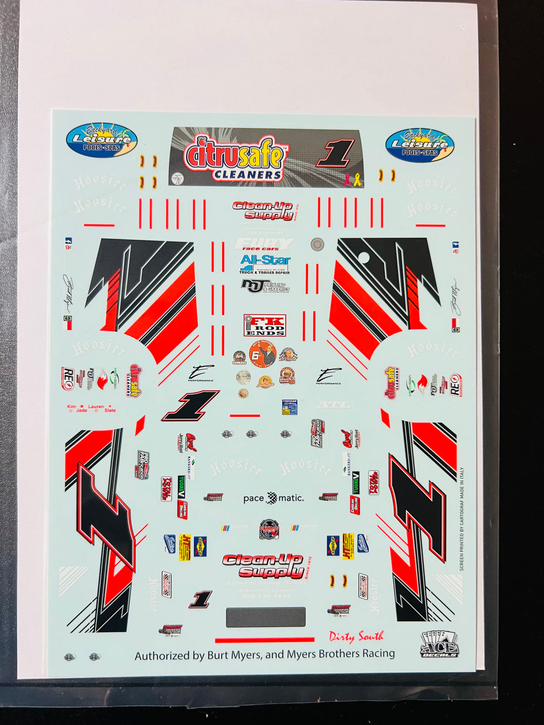 Ace Decals Burt Myers 2022 Early Season